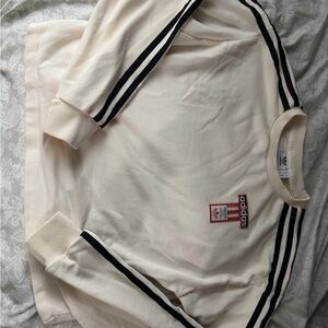 Adidas Off-White Sweatshirt with Black Accents